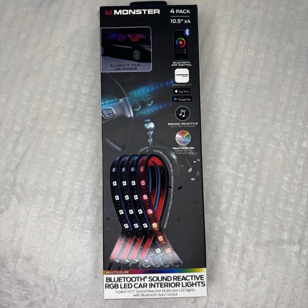 Monster LED Bluetooth‎ Sound-Reactive Multi-Color Car Interior Lights